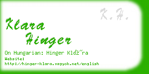 klara hinger business card